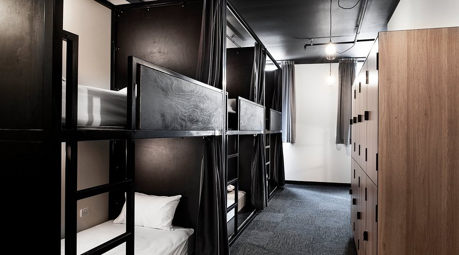 Pod corridor lit at berth level in central Sydney